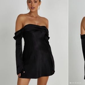 Off the shoulder black dress